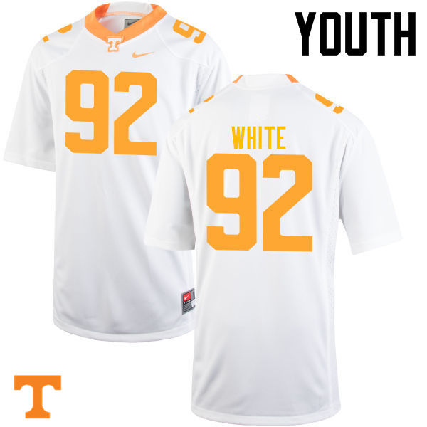 Youth #92 Reggie White Tennessee Volunteers College Football Jerseys-White - Click Image to Close
